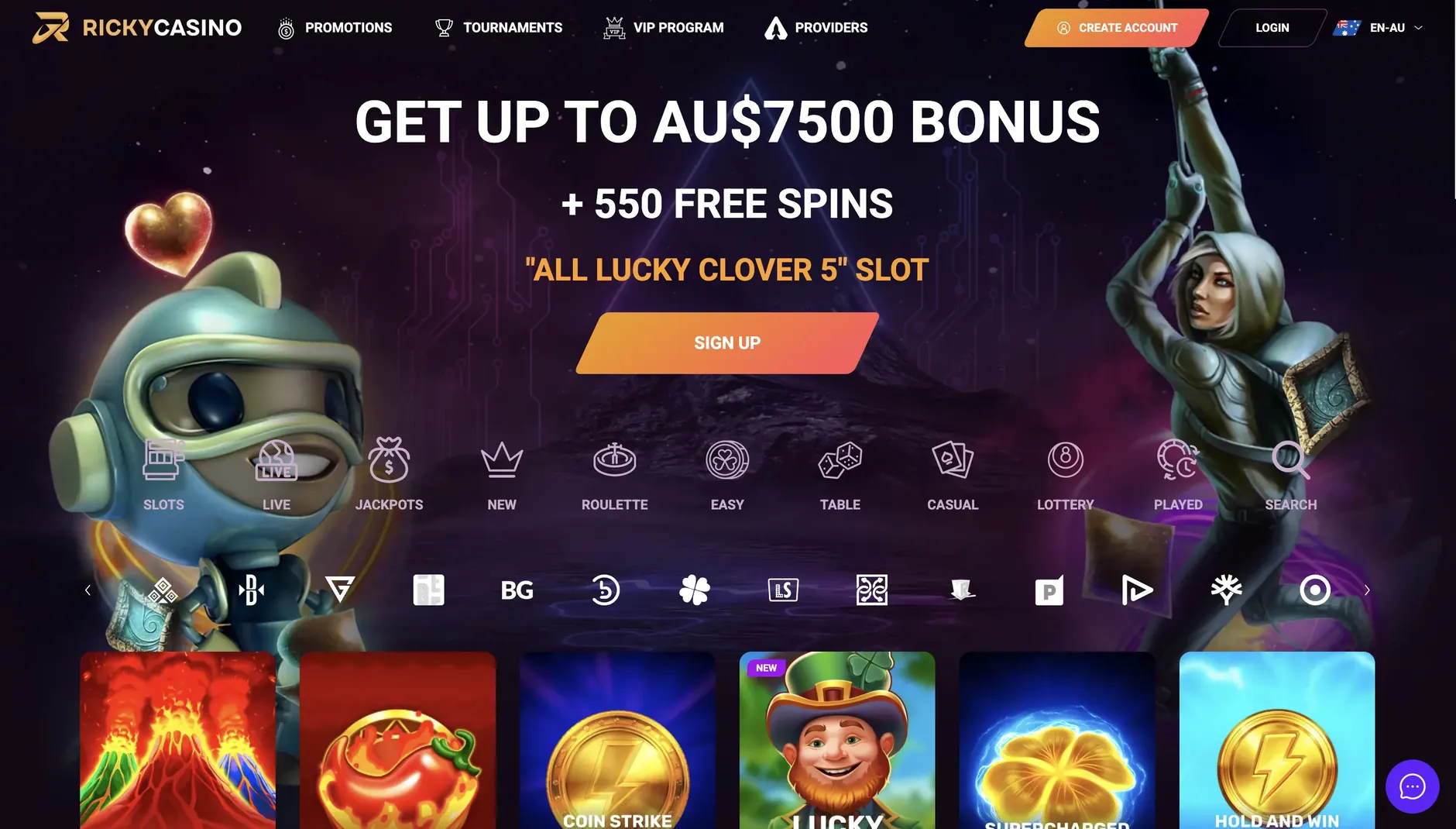 Ricky Casino casino lobby